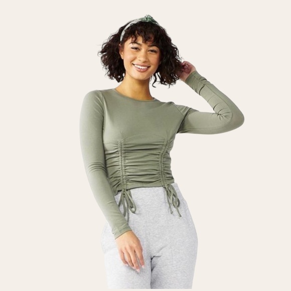 Juniors' SO® Cinched Front Long Sleeve Knit Top 💕 - Picture 1 of 2